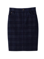 [L]チェック柄細コーデュロイスカート/ホワイト(203)