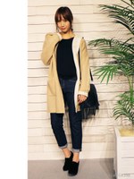 【中村アンちゃん着用】【昨年即完売商品!!】ダブルフェイスフードニットアウター/ネイビー