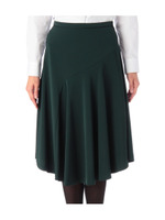 アシンメトリープリーツミモレ丈スカート/ワインレッド(063)