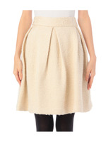 ジャカード織りフレアスカート/アイボリー(004)