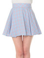 バックリボンチェックスカート/ブルー