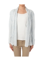 ラメ使いノーボタンニットカーディガン/ブルー系(490)