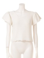 半袖ショート丈ニットPO/ホワイト