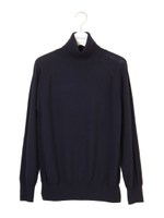 CASHWOOLタートルニットプルオーバー/NVY