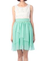 Dorry Doll フラワードレープワンピース/ライトグリーン(021)