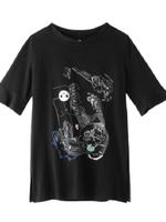 [L]プリントフレア袖カットソー/オフホワイト(003)