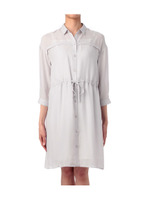 [L]レーヨン混ダイヤドビーシャツワンピース/グレー系(012)