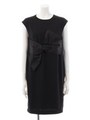 【ROSE BUD】FRONT RIBBON SLV-LESS DRESS/BLACK