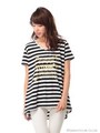 カラープリントボーダーTシャツ/ネイビー