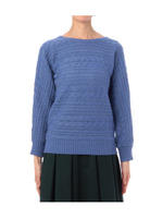 ケーブル編みドルマンニット/ピンク(072)