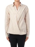 スキッパーストライプシャツ/ピンク系(372)