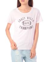 フロッキープリントラウンドネックTシャツ/オフホワイト(003)