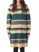 ミラノリブマルチボーダーニットワンピース/グリーン(322)