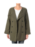 ロールアップノーカラーダブルジャケット/ベージュ系(053)