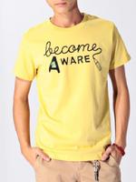 手描き風ロゴプリントTシャツ/レモンイエロー(031)