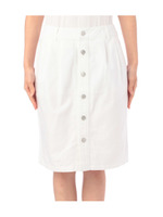 前ボタンデニムスカート/ホワイト(004)