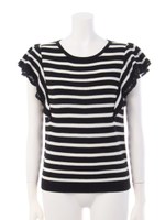 袖ラッフルプルオーバー/ボーダー