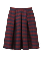 [L]ミモレ丈柄スカート/レッド系(364)