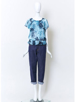 【Bonica Studio】ヤシ柄オフショルBL/ブルー