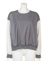 【anap mimpi】ストライプシフォン切替ブラウス/GRY