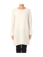 【イタリー糸】編み地切り替えニットチュニック/グレー(012)