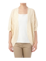 あぜ透かしモモンガニットカーディガン/ベージュ系(031)