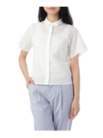 ドットレース切り替えシャツ/ネイビー(093)