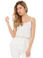 ボーダーレースチュニック/WHITE