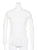 レイヤードランダブリブニット/クリーム