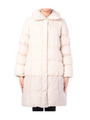 ロングキルティング比翼ダウンコート/ライトベージュ(551)