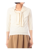 肩掛けフェイクプルオーバニット/アイボリー(004)