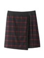 [L]チェック巻きスカート/ワインレッド(263)