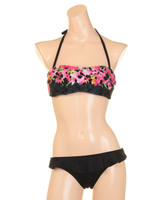 【nuckle market second story】カラーフラワーレースバンドゥブラ/ホワイト