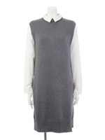 シャツニットコンビOP/ブラック