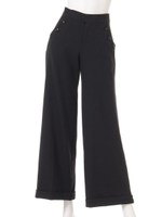 チェックワイドパンツ/モカカーキ