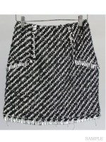 テープツイードスカート/ブラック