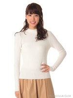 バックリボンハイネックニット/Ｍピンク