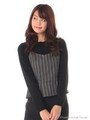 ビスチェ付きニットプルオーバー/ブラック