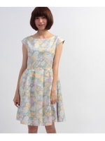 フラワープリントフレアワンピース/ライトグレー(111)