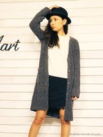 ブークレロングカーデ/ブルー