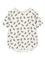 ペイズリーリブネックレイヤードブラウス/ホワイト