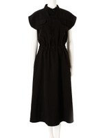 ポケット付ノースリマキシワンピ/ブラック