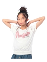 レースロゴ×メッシュTシャツ/レモンイエロー(031)