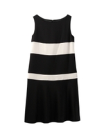 配色ボーダーノースリーブワンピース/ブルー系(598)