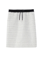 配色切り替え格子柄ミディ丈スカート/ホワイト(201)