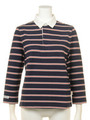 【BED＆BREAKFAST】Regimental Stripe Rugby Shirt/BROWN