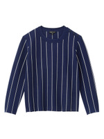 ストライプニットチュニック/ブルー(392)