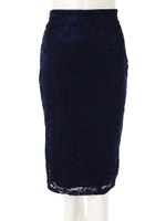 フラワーレースペンシルスカート/ネイビー