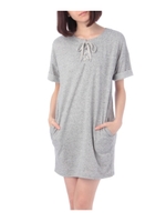 レースアップ裏毛ワンピース/グレー(012)