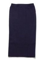 畦編ニットスカート/ネイビー